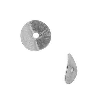 8mm Silver Plated Wavy Disc Bali Style Bead - Goody Beads