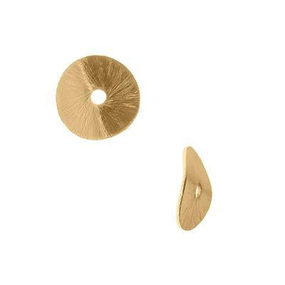 8mm Gold Plated Wavy Disc Bali Style Bead - Goody Beads