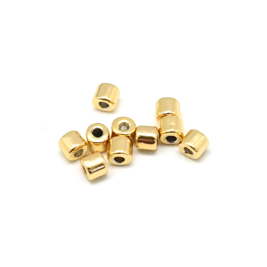3mm Gold Enamel Tube Bead - 10 Beads - Goody Beads