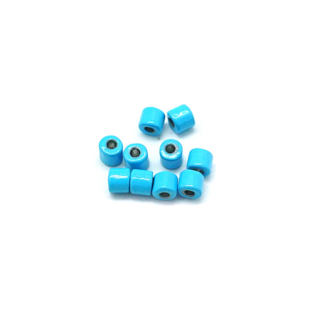 3mm Turquoise Enamel Tube Bead - 10 Beads - Goody Beads