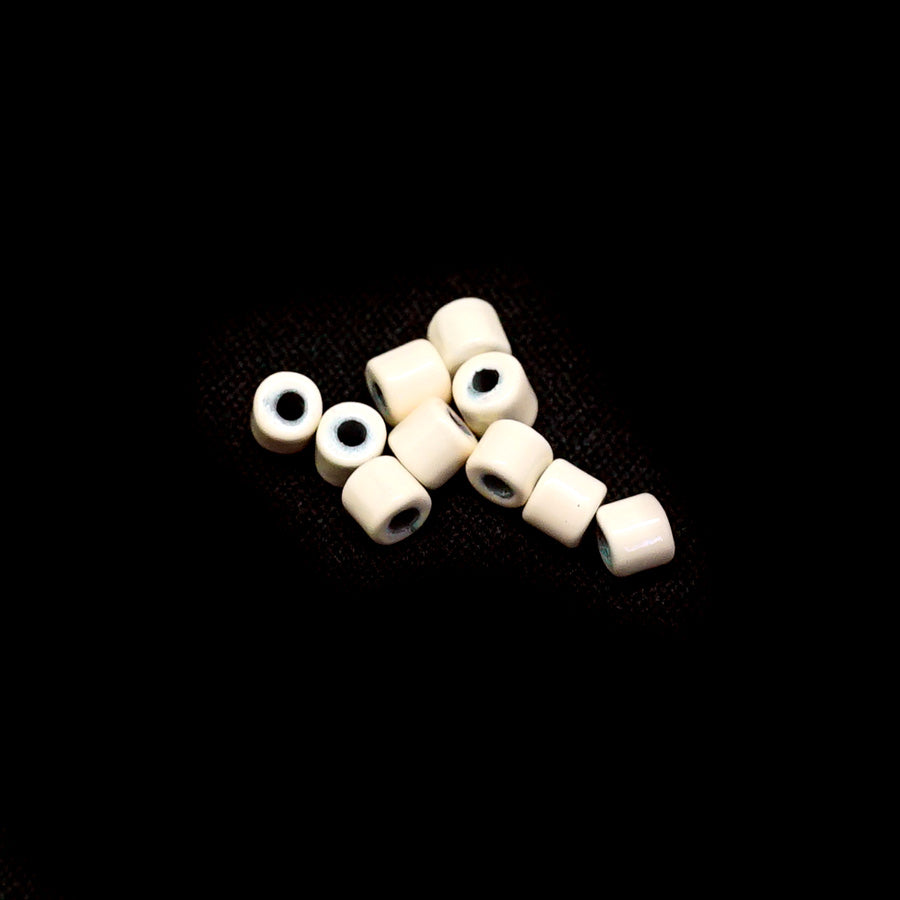 3mm Cream Enamel Tube Bead - 10 Beads - Goody Beads