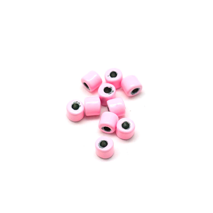 3mm Light Pink Enamel Tube Bead - 10 Beads - Goody Beads