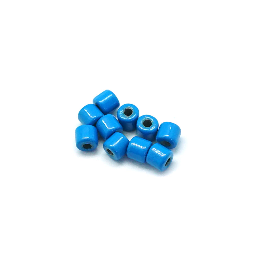 3mm Blue Enamel Tube Bead - 10 Beads - Goody Beads