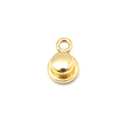 5mm Gold Plated Button Clasp with Loop - Goody Beads