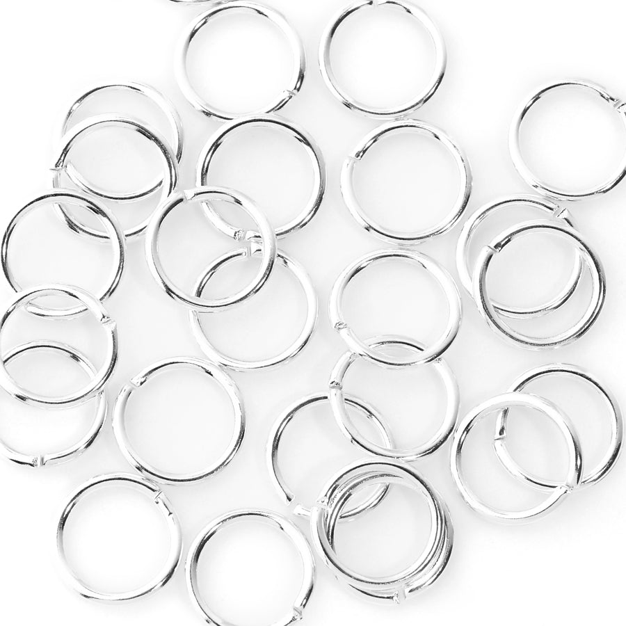 7mm Silver Plated Brass 20 Gauge Jump Rings (25 Pieces)