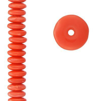 6mm Opaque Orange Czech Disc Spacer Beads from Raven's Journey - Goody Beads