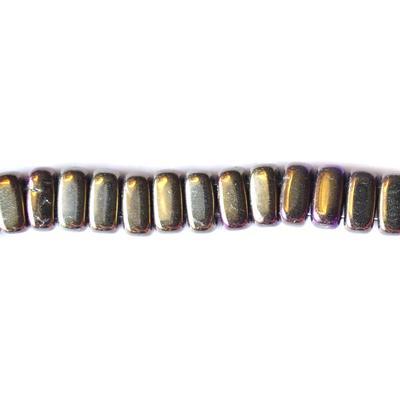 6mm Iris Brown Two Hole Brick Czech Glass Beads by CzechMates - Goody Beads