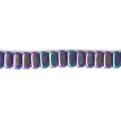6mm Iris Purple Two Hole Brick Czech Glass Beads by CzechMates - Goody Beads