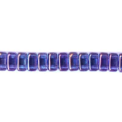 6mm Luster Transparent Amethyst Two Hole Brick Czech Glass Beads by CzechMates - Goody Beads