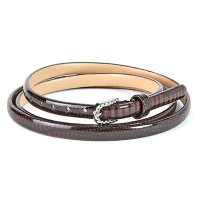 Patent Brown Wrap Slider Bracelet