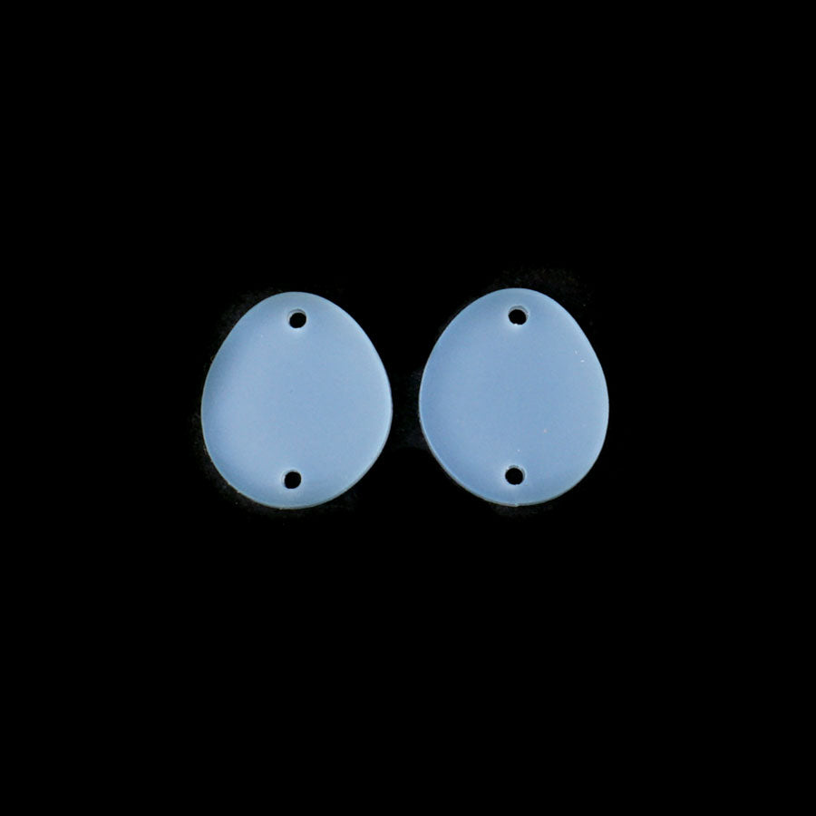 19x11mm Oval Acrylic Connector Component Set - Frost Blue - Goody Beads