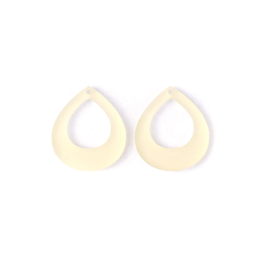 28x24mm Small Pear Shape with Cutout Acrylic Component Set - Butter Yellow - Goody Beads