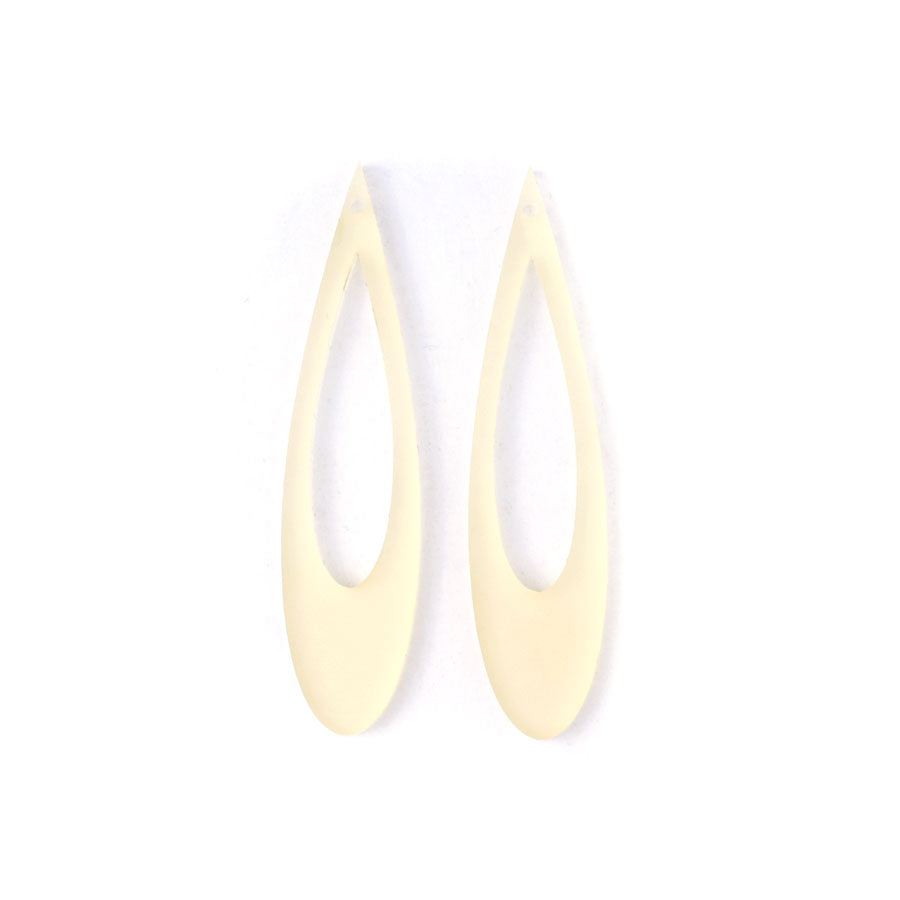 64x15mm Elongated Drop with Cutout Acrylic Component Set - Butter Yellow - Goody Beads