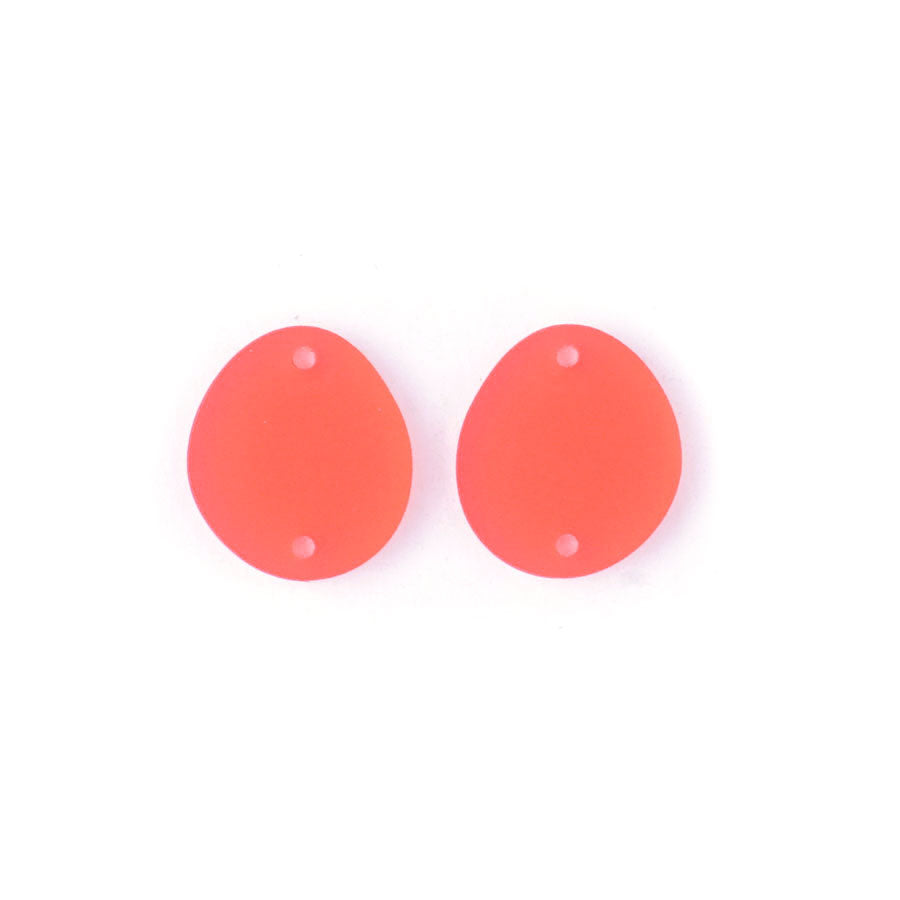 19x11mm Oval Acrylic Connector Component Set - Coral - Goody Beads