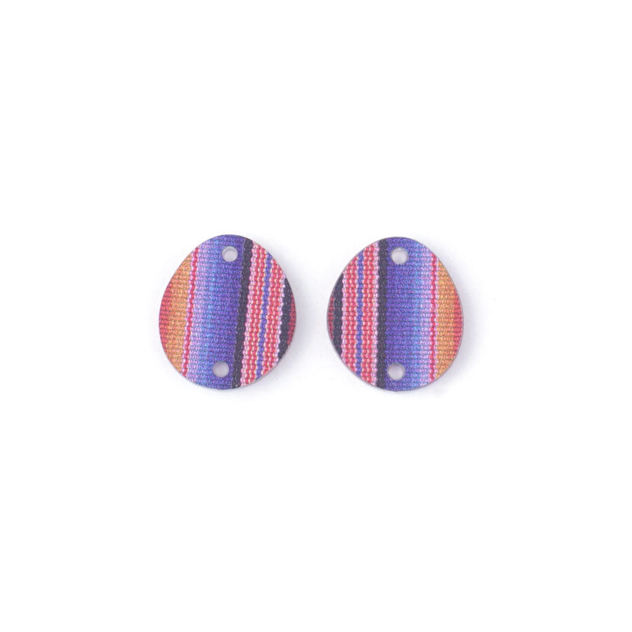 19x11mm Oval Acrylic Connector Component Set - Rainbow Stripe - Goody Beads