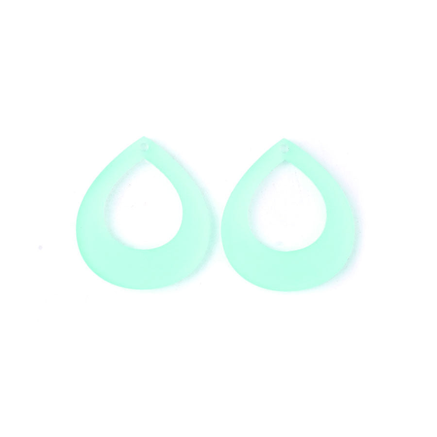 40x35mm Medium Pear Shape with Cutout Acrylic Component Set - Lucite Green - Goody Beads