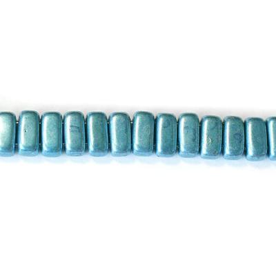 6mm Saturated Metallic Little Boy Blue Two Hole Brick Czech Glass Beads by CzechMates - Goody Beads