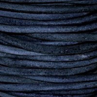 1.5mm Natural Blue Round Leather Cord - 2 Meters - Goody Beads