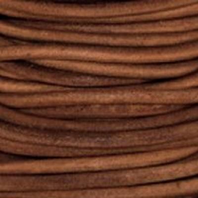 1.5mm Natural Light Brown Round Leather Cord - 2 Meters - Goody Beads