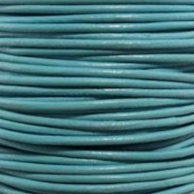 1.5mm Turquoise Round Leather Cord - 2 Meters - Goody Beads