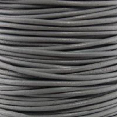 1.5mm Shimmer Grey Round Leather Cord - 2 Meters - Goody Beads