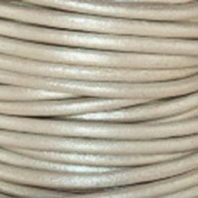 1.5mm Metallic Pearl Round Leather Cord - 2 Meters - Goody Beads