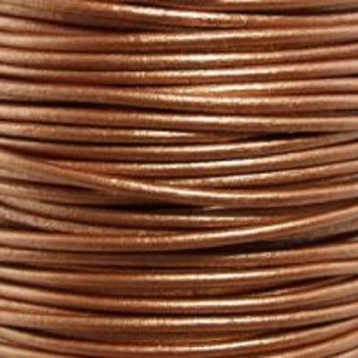 1.5mm Metallic Bronze Round Leather Cord - 2 Meters - Goody Beads