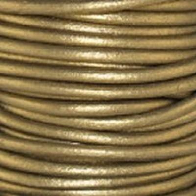 1.5mm Metallic Antique Gold Round Leather Cord - 2 Meters - Goody Beads