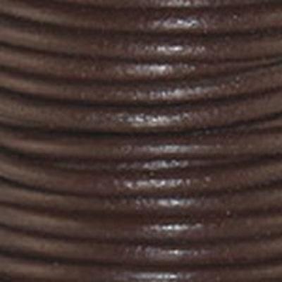 1.5mm Chocolate Brown Round Leather Cord - 2 Meters - Goody Beads