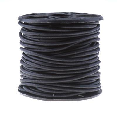 1.5mm Natural Black Round Leather Cord 10 Meter Spool