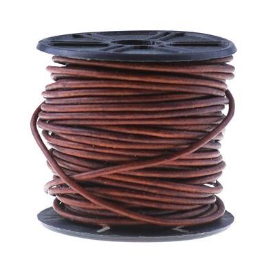 1.5mm Natural Red Brown Round Leather Cord 10 Meter Spool