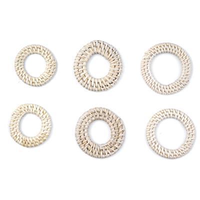 Handmade Woven Rattan Straw Ring Pendant/Connector - Goody Beads