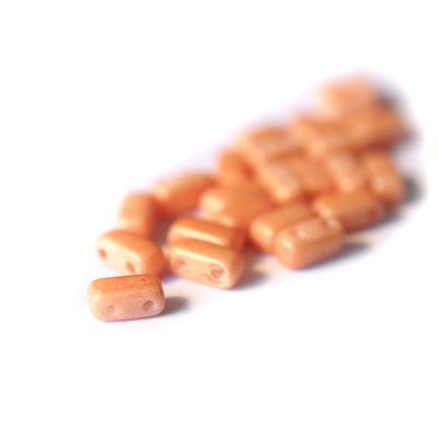 6mm Pacifica Tangerine Two Hole Brick Czech Glass Beads by CzechMates - Goody Beads