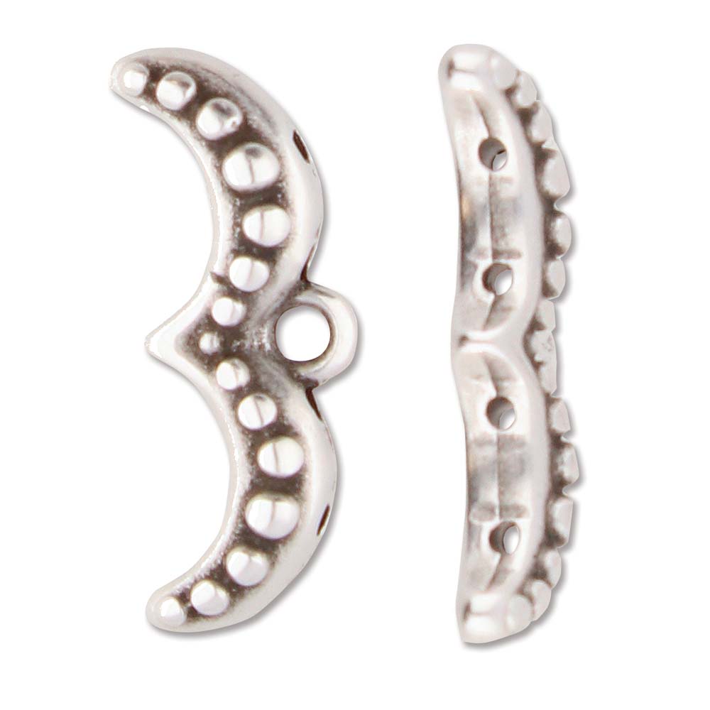 Cymbal Avolathonisi Antique Silver Plated Bead Ending for Ginko Beads - 2 Pack - Goody Beads