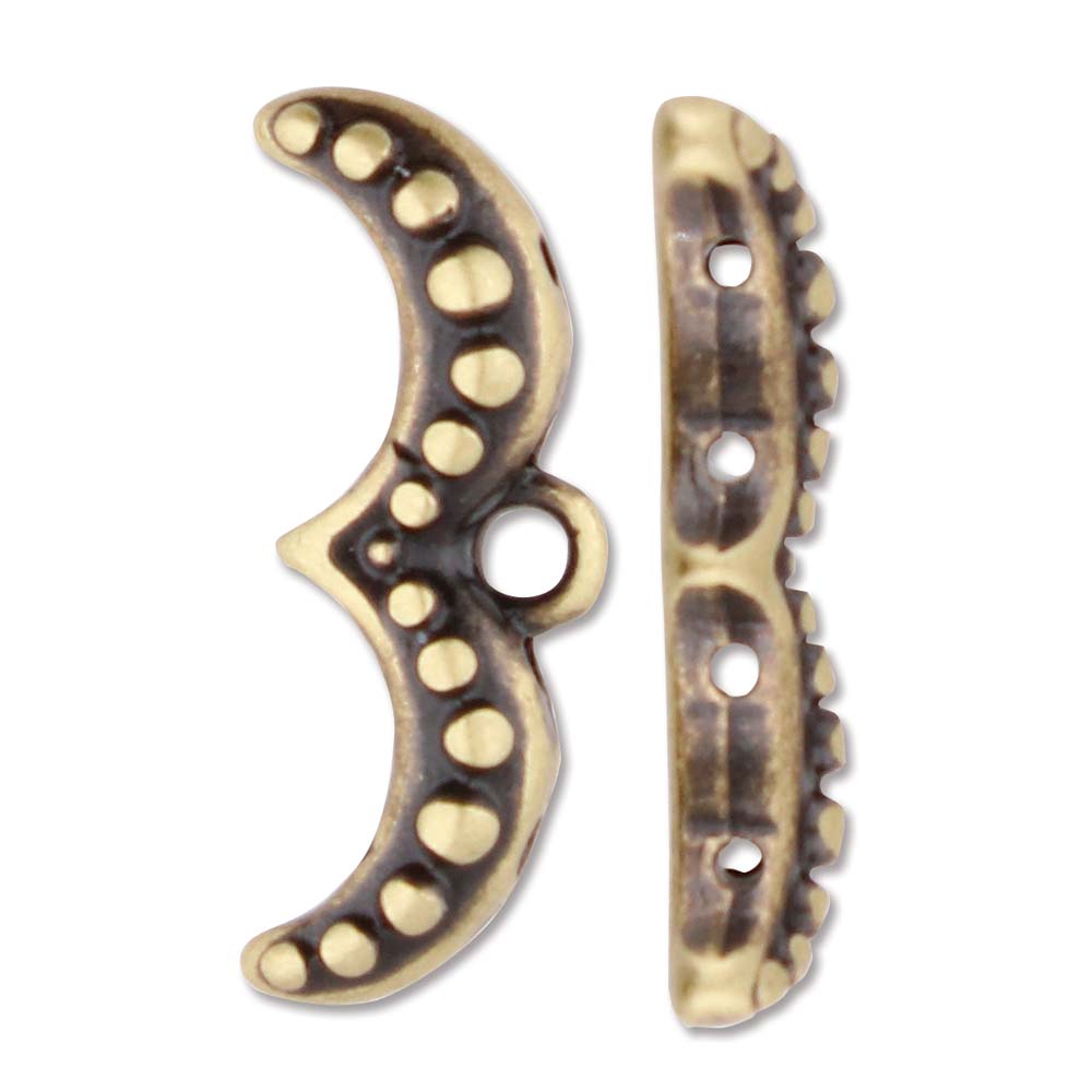 Cymbal Avolathonisi Antique Brass Plated Bead Ending for Ginko Beads - 2 Pack - Goody Beads