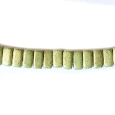 6mm Pacifica Avocado Two Hole Brick Czech Glass Beads by CzechMates - Goody Beads