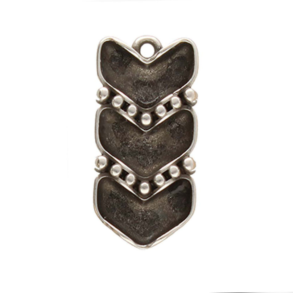 Cymbal Katano Antique Silver Plated Pendant Setting for Chevron Duo Beads - Goody Beads