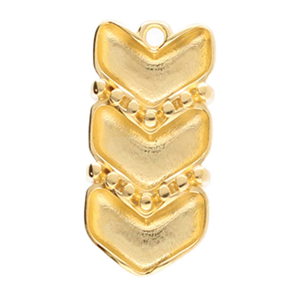 Cymbal Katano 24k Gold Plated Pendant Setting for Chevron Duo Beads - Goody Beads