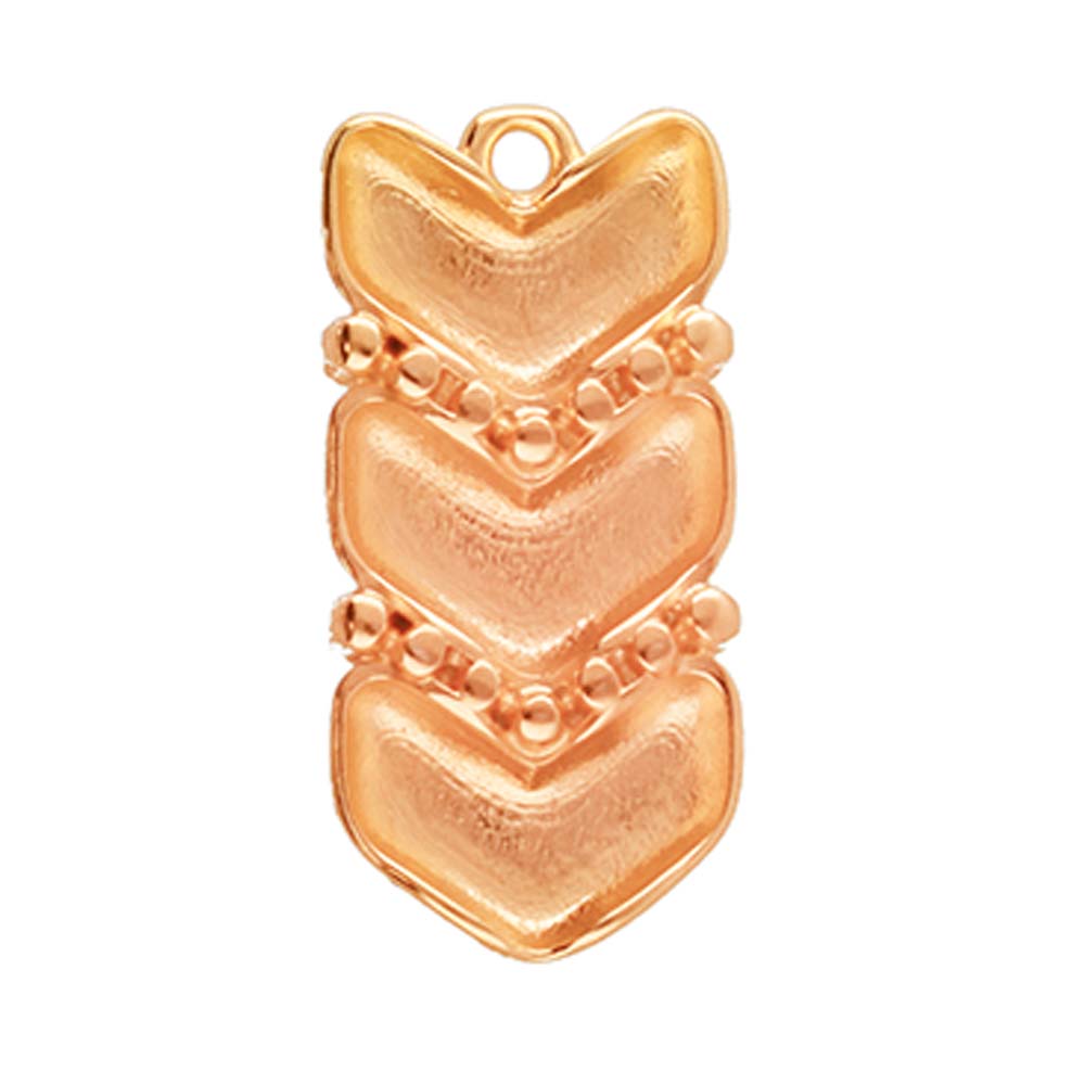 Cymbal Katano Rose Gold Plated Pendant Setting for Chevron Duo Beads - Goody Beads