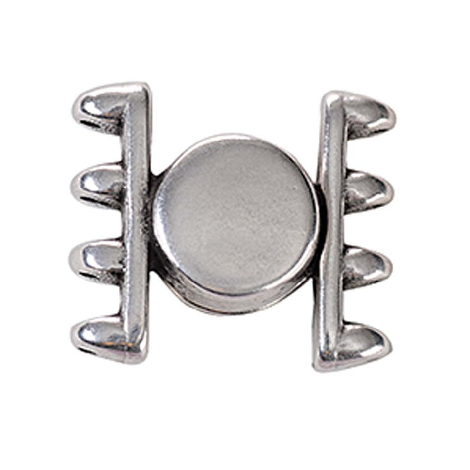 Cymbal Ateni IV Antique Silver Plated Magnetic Clasp for SuperDuo Beads - Goody Beads