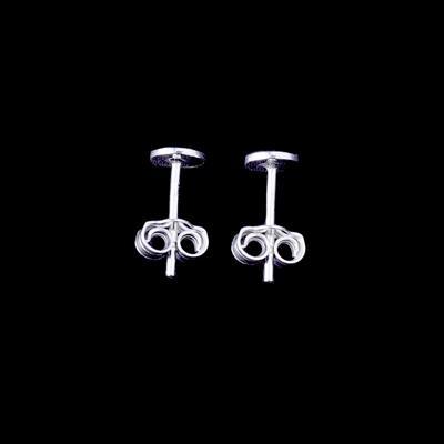 4mm Sterling Silver Flat Pad Post Earrings - Goody Beads