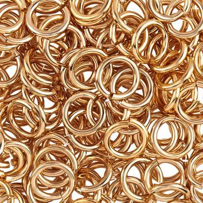 9mm Gold Plated 14 Gauge Round Jump Rings - Goody Beads