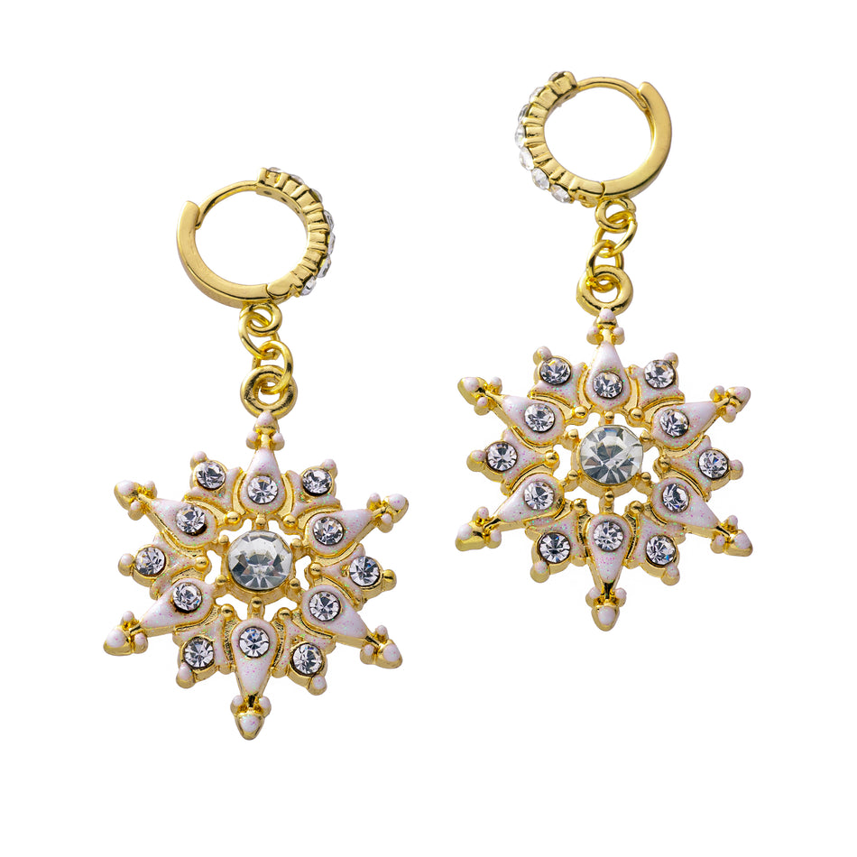 Enamel and Crystal Vintage Snowflake Earring Kit - Goody Beads