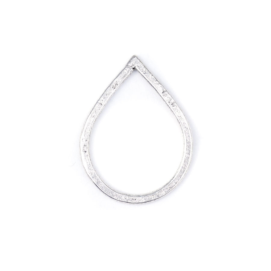 36mm Antique Silver Plated Large Drop Flat Hoop by Nunn Designs - Goody Beads