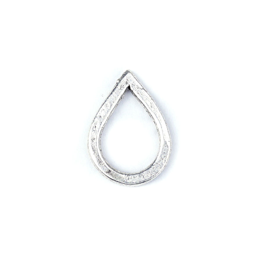 19mm Antique SIlver Plated Mini Drop Flat Hoop by Nunn Designs - Goody Beads