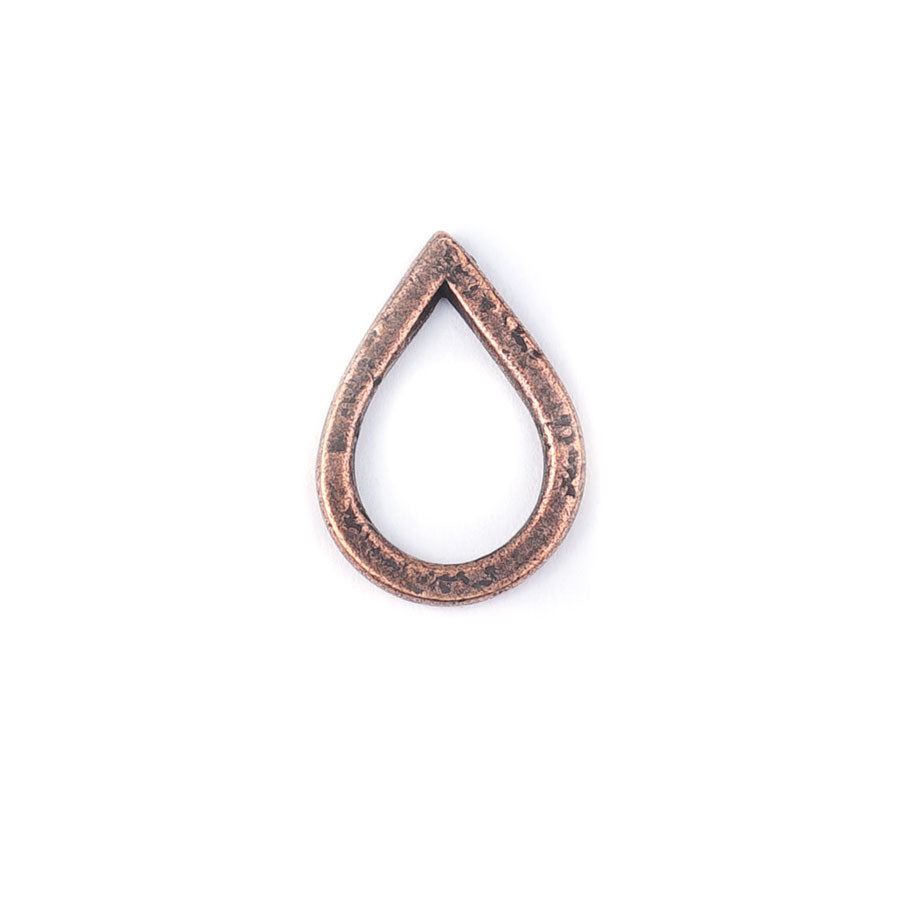 19mm Antique Pure Copper Plated Mini Drop Flat Hoop by Nunn Designs - Goody Beads