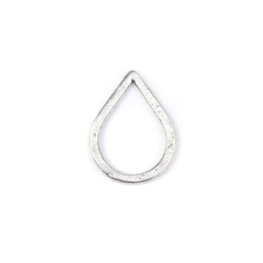 27mm Antique SIlver Plated Small Drop Flat Hoop by Nunn Designs - Goody Beads