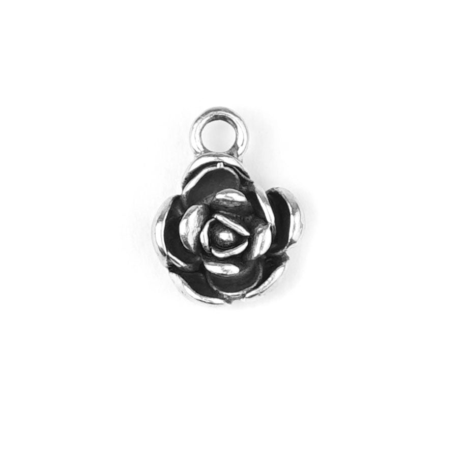 13mm Antique Silver Plated Mini Flower Charm by Nunn Design - Goody Beads