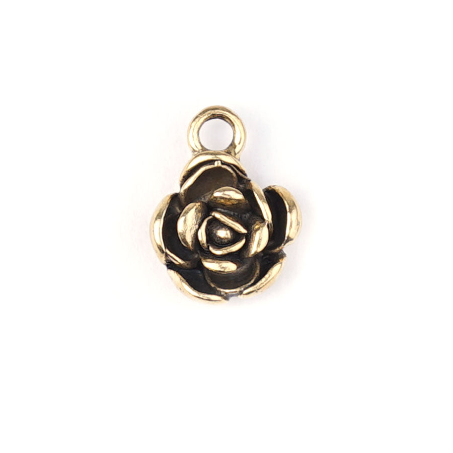 13mm Antique 24k Gold Plated Mini Flower Charm by Nunn Design - Goody Beads