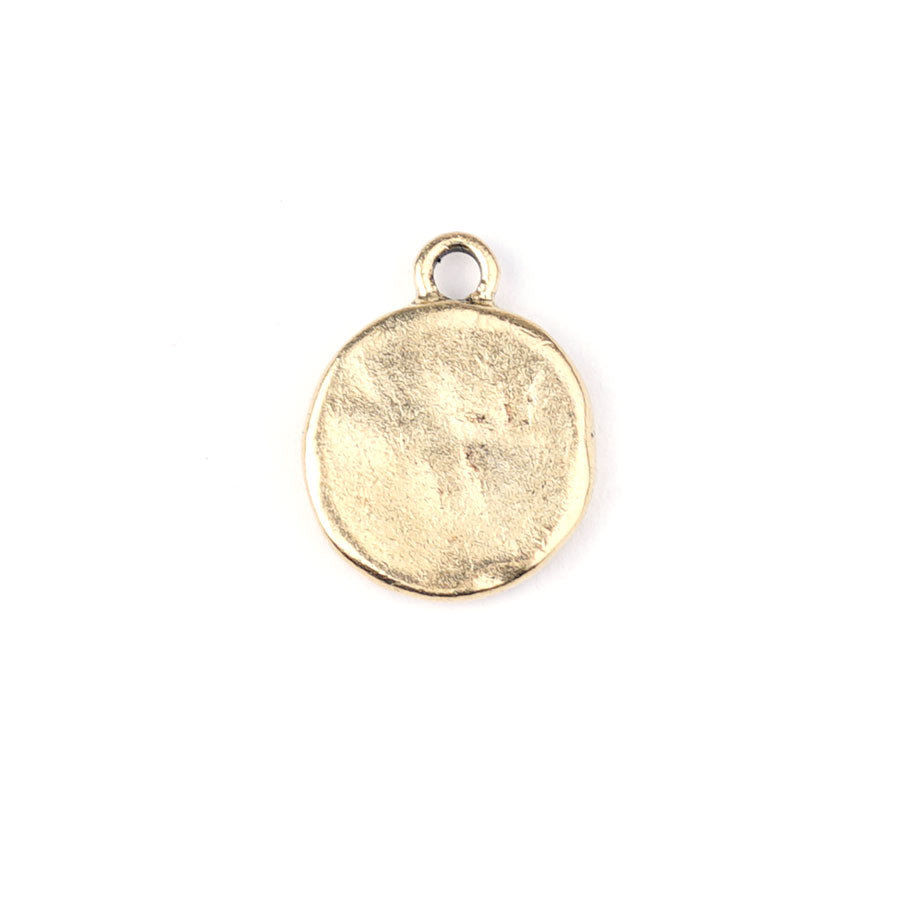 17mm Antique 24k Gold Plated Small Hammered Circle Charm by Nunn Designs - Goody Beads